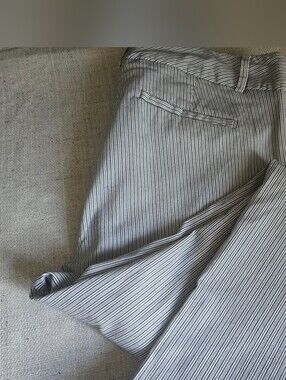 Van Heusen White Pants with Black Pinstripes